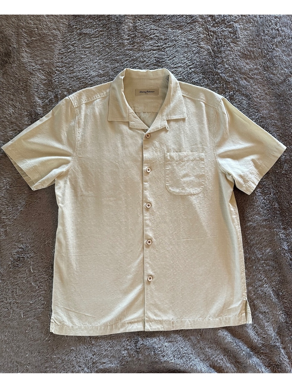 Tommy Bahama "Cayman Winds" Silk-Blend Short Sleeve Shirt – Men's Medium